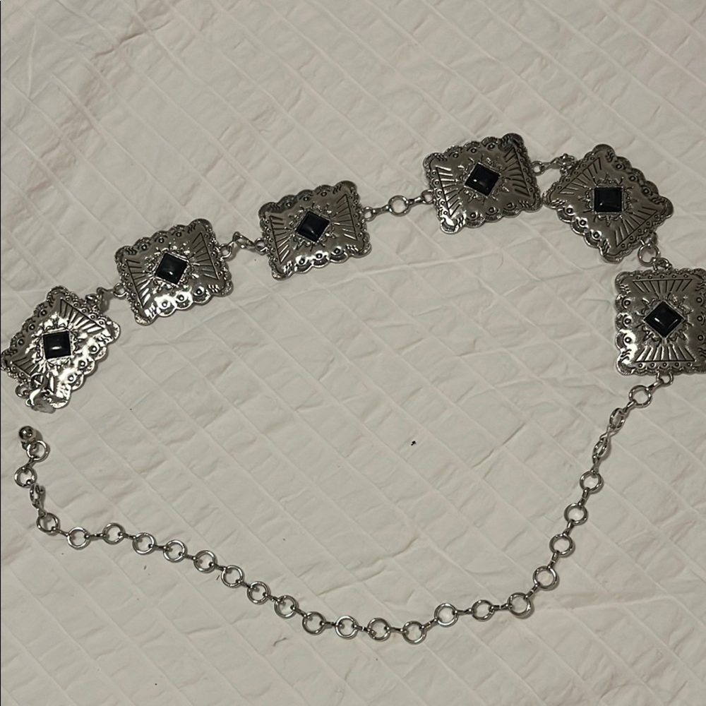 Silver and Black Square Link Belt 12th tribe OS